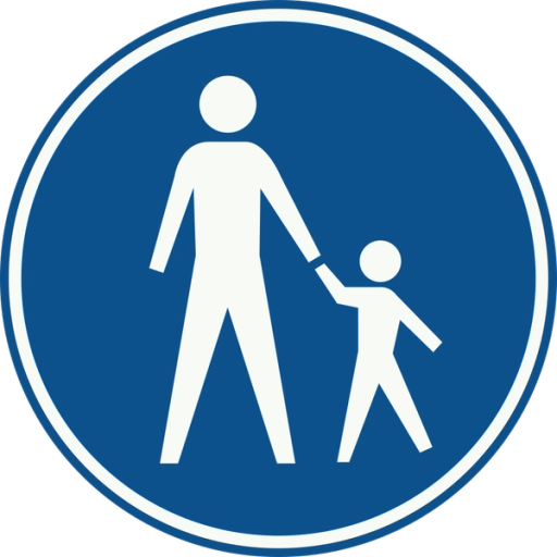 Pedestrians road sign