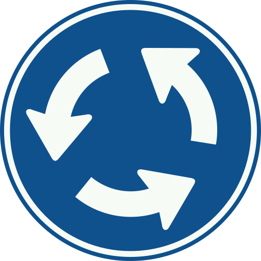 Roundabout road sign